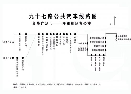 97路公共汽车线路图