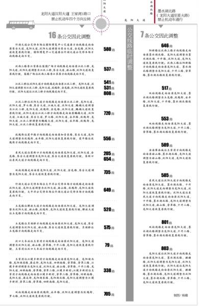 武汉二环线龙阳大道高架施工 23条公交走向调整