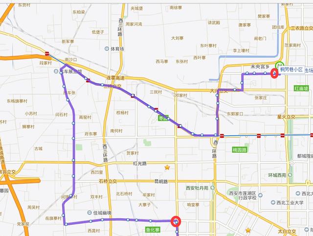 西安新开通725路公交 桐芳巷小区至科技路西口